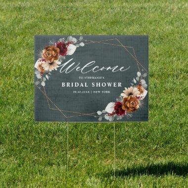 Terracotta Sage Burgundy  Welcome Sig Sign