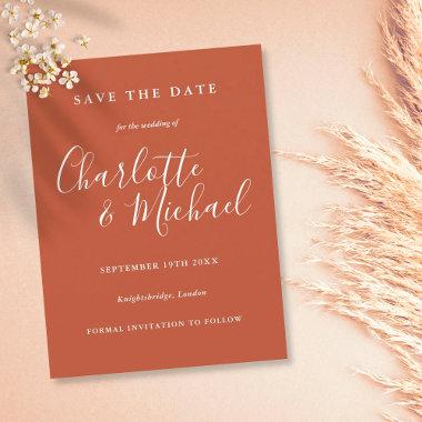 Terracotta Signature Wedding Save the Date Invitations