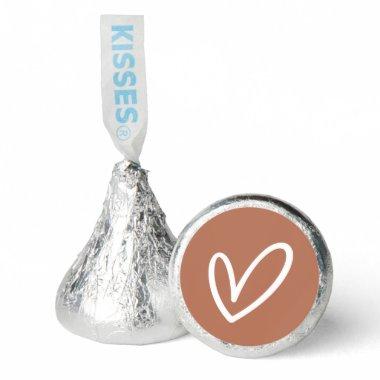 Terracotta Simple Heart Outline Label for Hershey®'s Kisses®