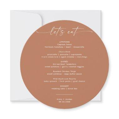 Terracotta Wedding Dinner Menu | Circle Food Menu