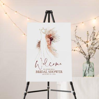 Terracotta Wedding Dress Bridal Shower Welcome Foam Board