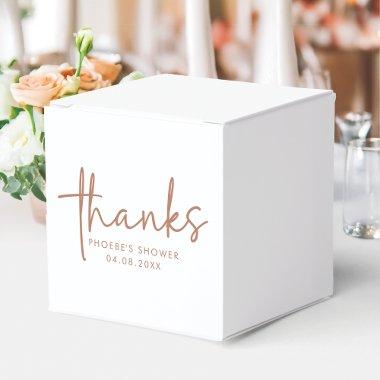 Terracotta & White Minimalist  Square Favor Boxes