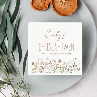 Terracotta Wildflower Boho Bridal Shower In Bloom Napkins