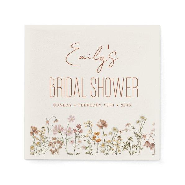 Terracotta Wildflower Boho  In Bloom Napkins