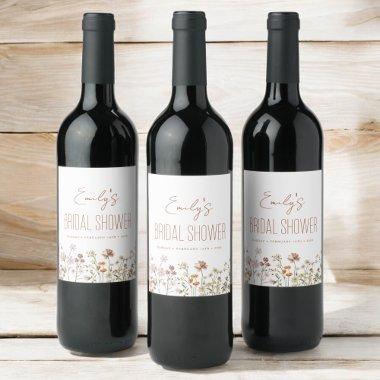 Terracotta Wildflower Boho  In Bloom Wine Label