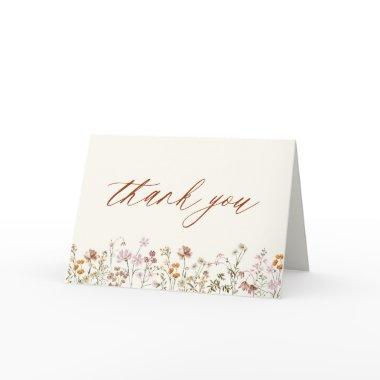 Terracotta Wildflower Bridal Shower Thank You Invitations