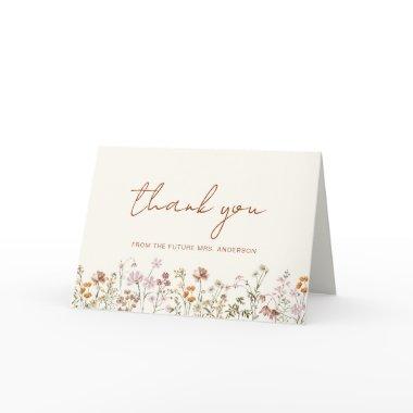 Terracotta Wildflower Bridal Shower Thank You Invitations