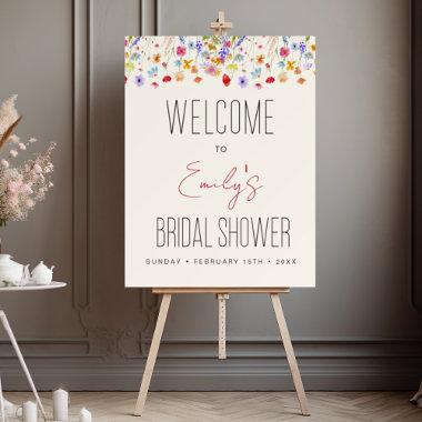 Terracotta Wildflower Bridal Shower Welcome Sign
