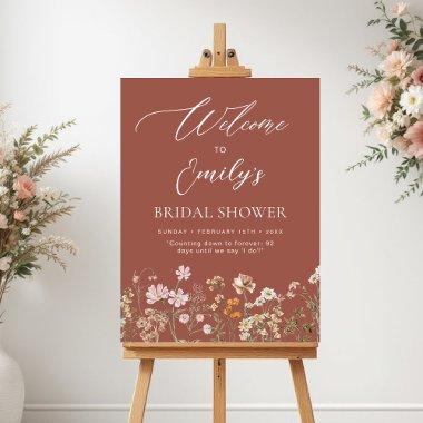 Terracotta Wildflower  Welcome Sign