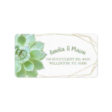 Terrarium Succulent Wedding Address Label