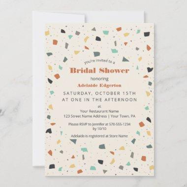 Terrazzo Tile Confetti Modern Style Bridal Shower Invitations