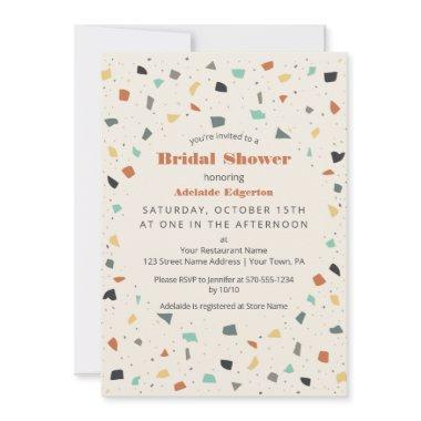 Terrazzo Tile Confetti Modern Style Bridal Shower Invitations