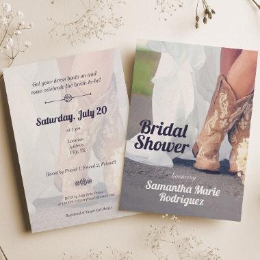 Texas Bride in Boots Bridal Shower Invitations