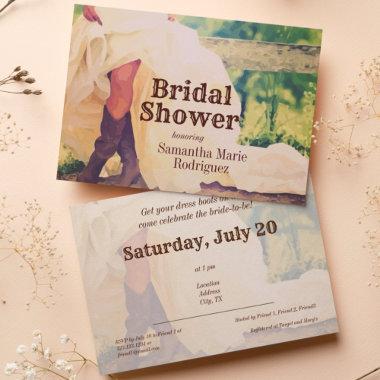 Texas Bride in Boots Bridal Shower Invitations