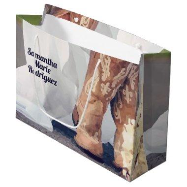 Texas Bride in Boots  Large Gift Bag
