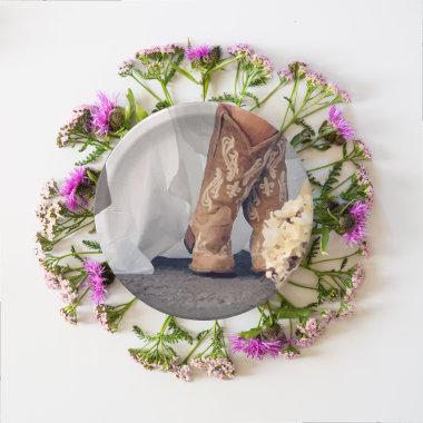 Texas Bride in Boots Bridal Shower Paper Plates