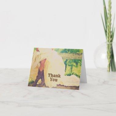 Texas Bride in Boots Shower Thank You Invitations