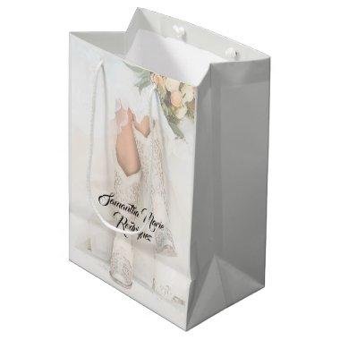Texas Bride in Rhinestone Boots Bridal Shower Medium Gift Bag