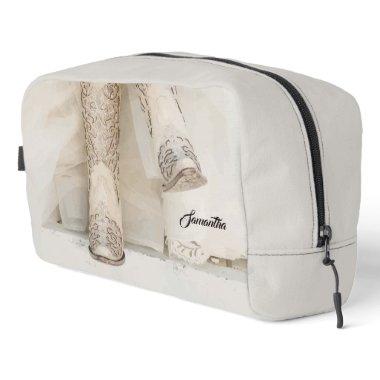 Texas Bride in Rhinestone Boots Dopp Kit