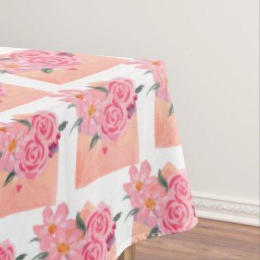 Textured Hand-drawn Bridal Roses Tablecloth