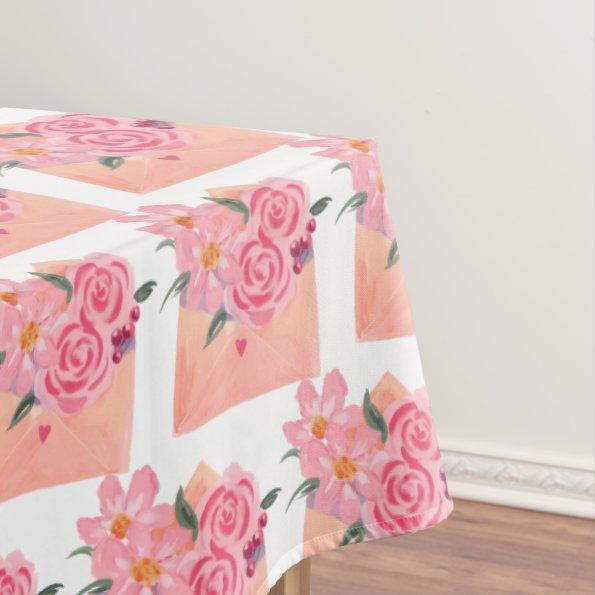 Textured Hand-drawn Bridal Roses Tablecloth