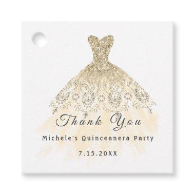 Than You Bridal 16th Quinceanera Party Champaigne Favor Tags