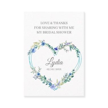 Thank Blue Floral Heart for  Name Business