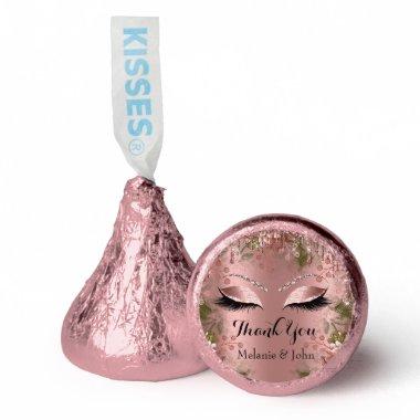 Thank Name Floral Drip Sweet 16th Bridal Rose Pink Hershey®'s Kisses®