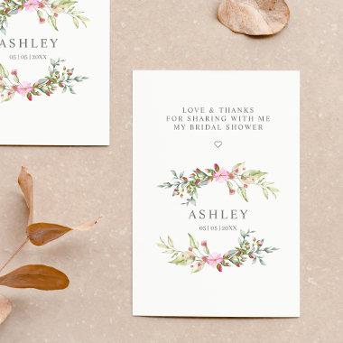 Thank Pink Floral Wreath for  Name Business