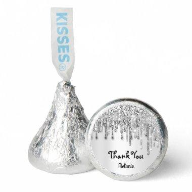 Thank Silver Gray Drip Sweet 16th Bridal Shower Hershey®'s Kisses®