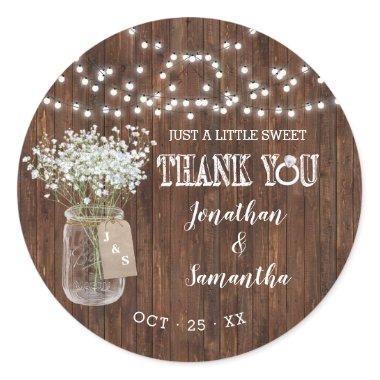 Thank you BBQ before I do couples shower country Classic Round Sticker