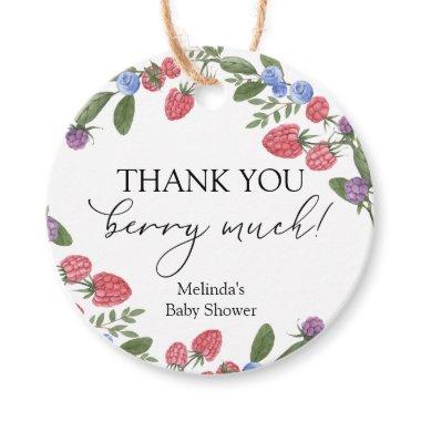 Thank you Berry Much Shower Favor Tags