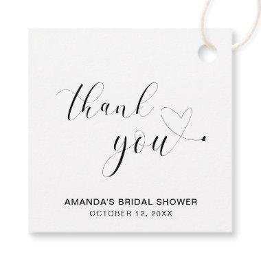 Thank You Black and White Typography  Favor Tags