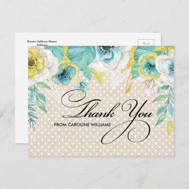 Thank You Bridal Shower Floral Burlap PostInvitations