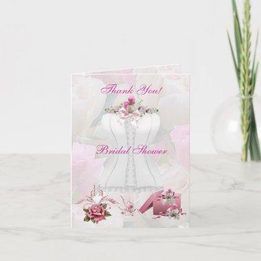 Thank You Bridal Shower Floral White Pink Corset