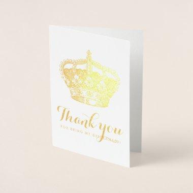 Thank You Bridesmaid Gold Royal Crown Foil Invitations