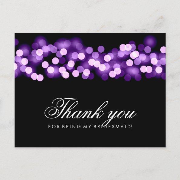 Thank You Bridesmaid Purple Hollywood Glam PostInvitations