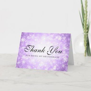 Thank You Bridesmaid Purple Winter Wonderland