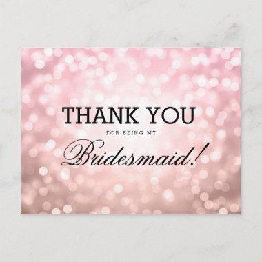 Thank You Bridesmaid Rose Blush Pink Lights PostInvitations