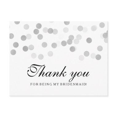 Thank You Bridesmaid Silver Foil Glitter Lights PostInvitations