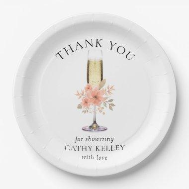 Thank You Brunch and Bubbly Bridal Shower 9" Round Paper Plates