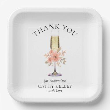Thank You Brunch and Bubbly Bridal Shower 9"Square Paper Plates