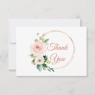 Thank You Invitations Blush Pink Grey Floral