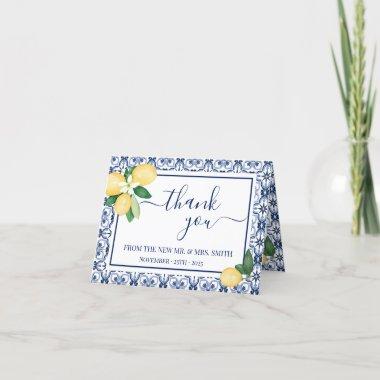 Thank You Invitations Lemons Bridal Shower Wedding folded