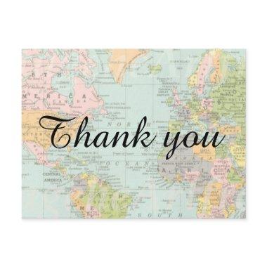 Thank You Invitations - Multicolor World Map