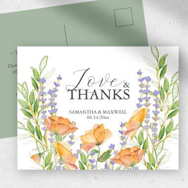 Thank You Invitations Watercolor Wildflowers