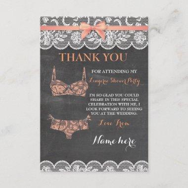 Thank You Invitations Lingerie Shower Bridal Party Lace