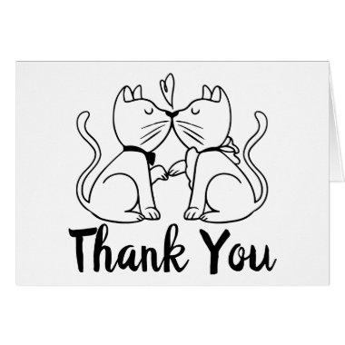 Thank You Cat Lovers Wedding Kittens Black White