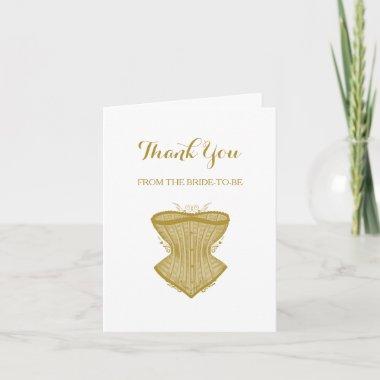 Thank You Chic Gold Corset Lingerie Bridal Shower