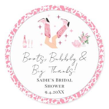 Thank You Cowboy Boots & Bubbly  Classic Round Sticker